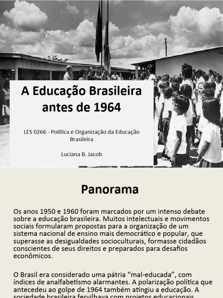 Educação Brasileira antes de 1964 | PDF | Brasil | Alfabetização