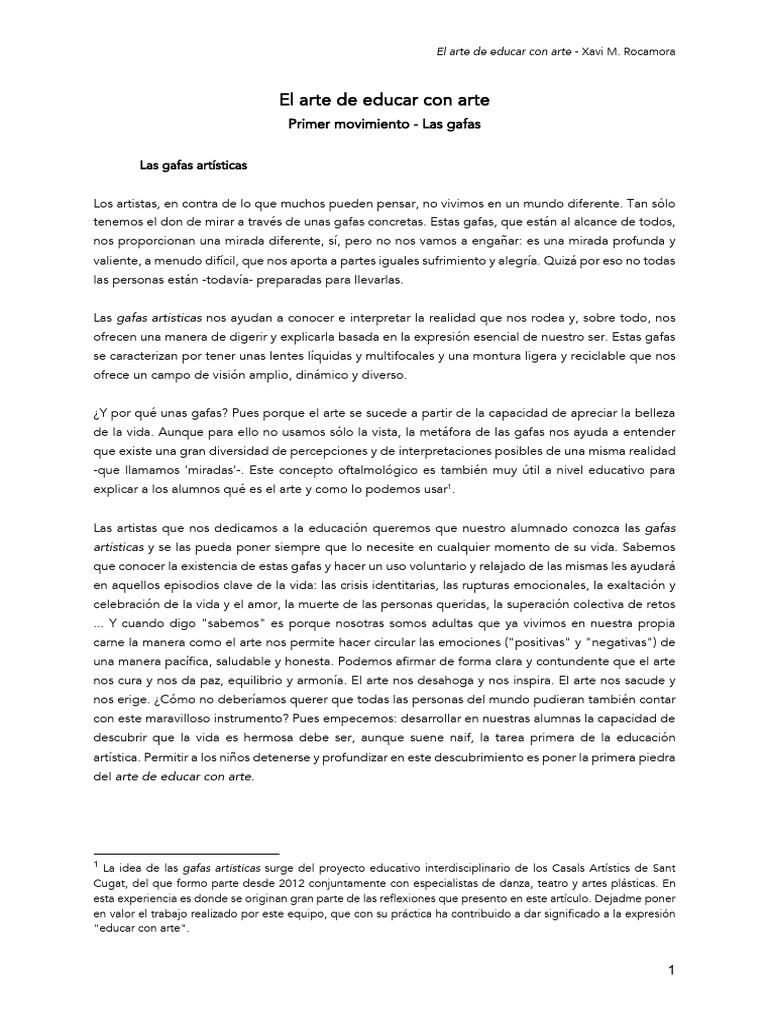 El Arte de Educar Con Arte - Xavi M. Rocamora | PDF