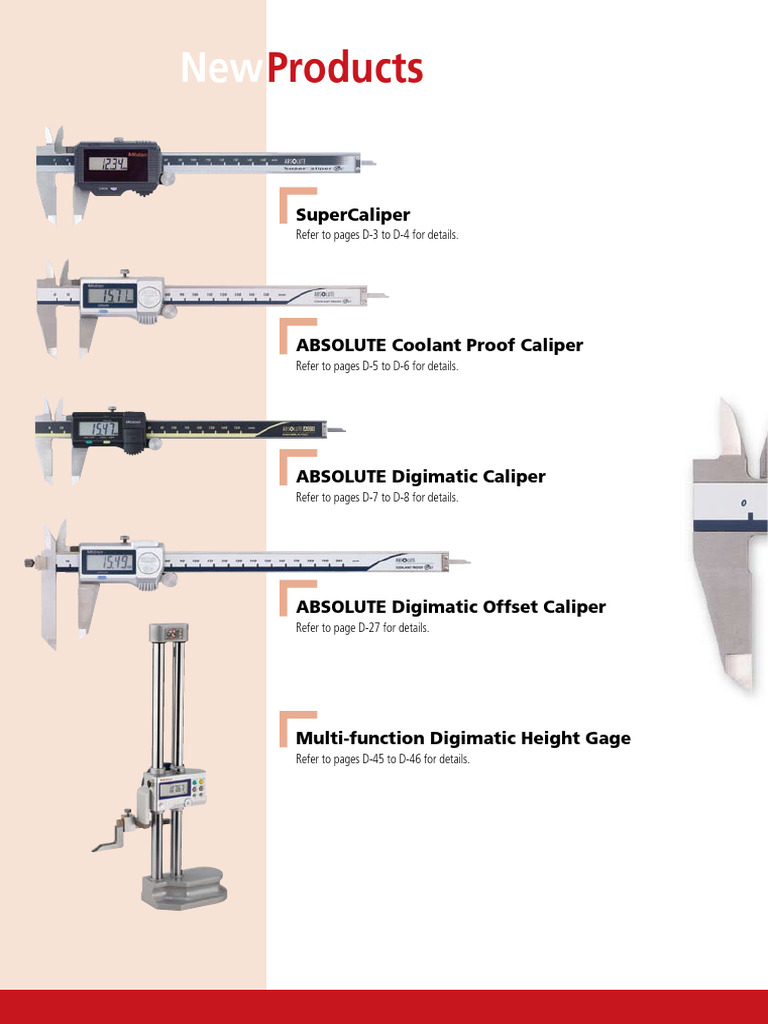 D1 D44 Calipers Mitutoyo PDF Lighting