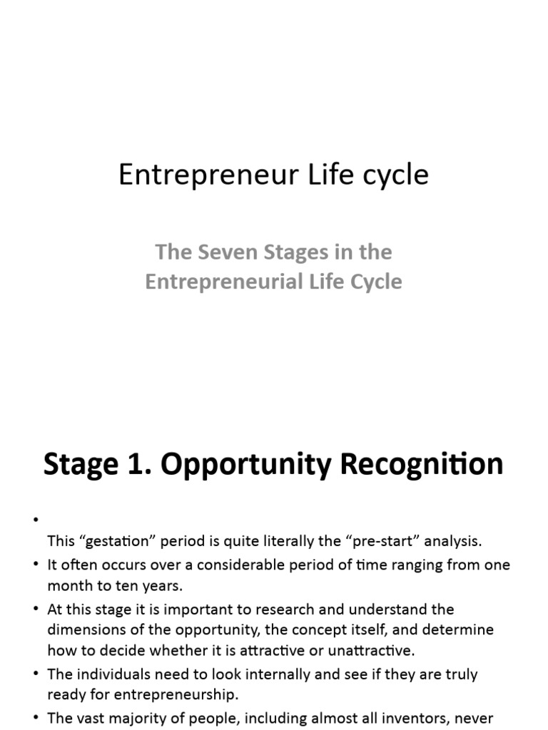 Entrepreneur Life Cycle | PDF | Entrepreneurship | Economies