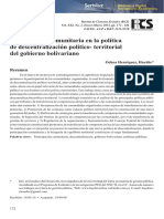 Participación Comunitaria en La Política de Descentralización Político-Territorial Del Gobierno Bolivariano