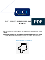 CLCL Student Guidelines For Onsite - Online Activities