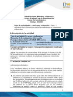 Guia de Actividades y Rúbrica de Evaluación - Fase 3 - Aplicación de La Primera Ley de La Termodinámica en Situaciones Industriales