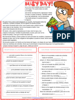 Present Perfect Tense What A Busy Day Esl Reading Comprehension Worksheet