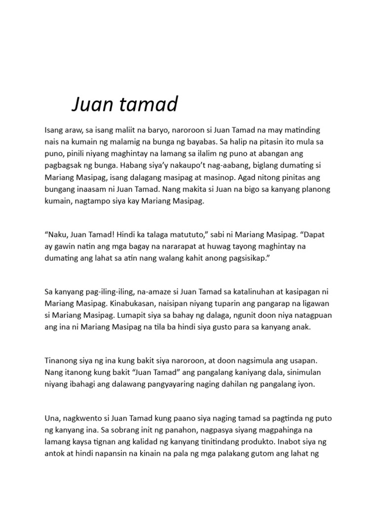 Juan Tamad | PDF