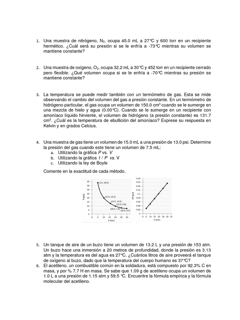 Problemas de Gases Ideales | PDF | Ciencia y matemáticas