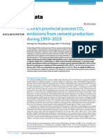 China's Provincial Process CO Emissions From Cement Production During 1993-2019