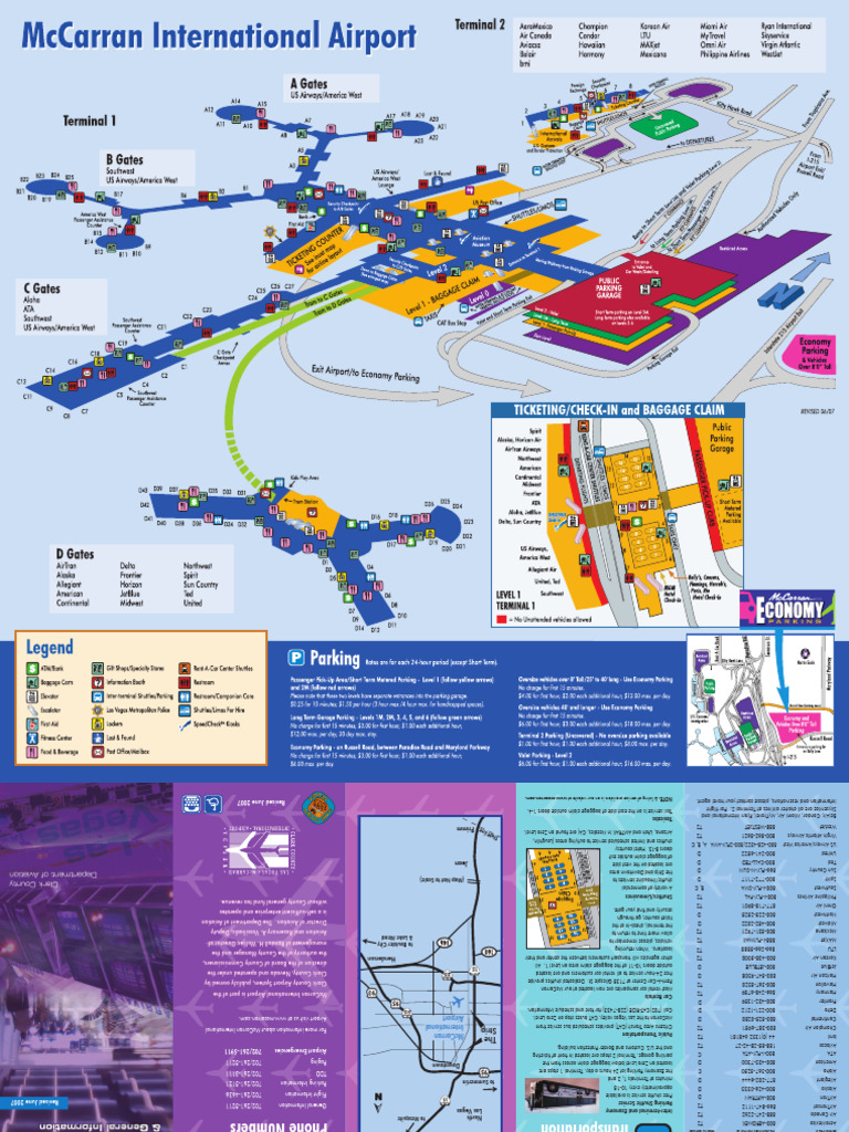 Las Vegas McCarran Airport Terminal Maps | PDF | Baggage | Transport