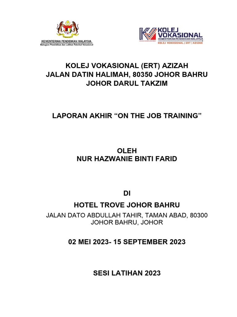 Cover Depan Ojt Pdf