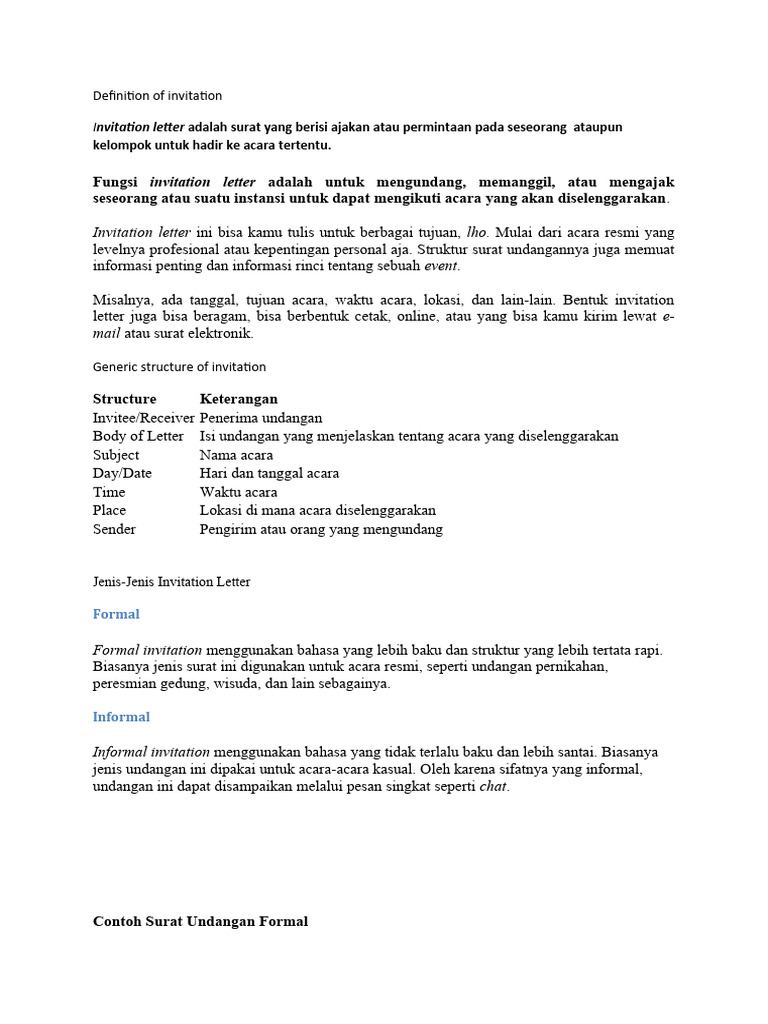 Definition of Invitation PDF