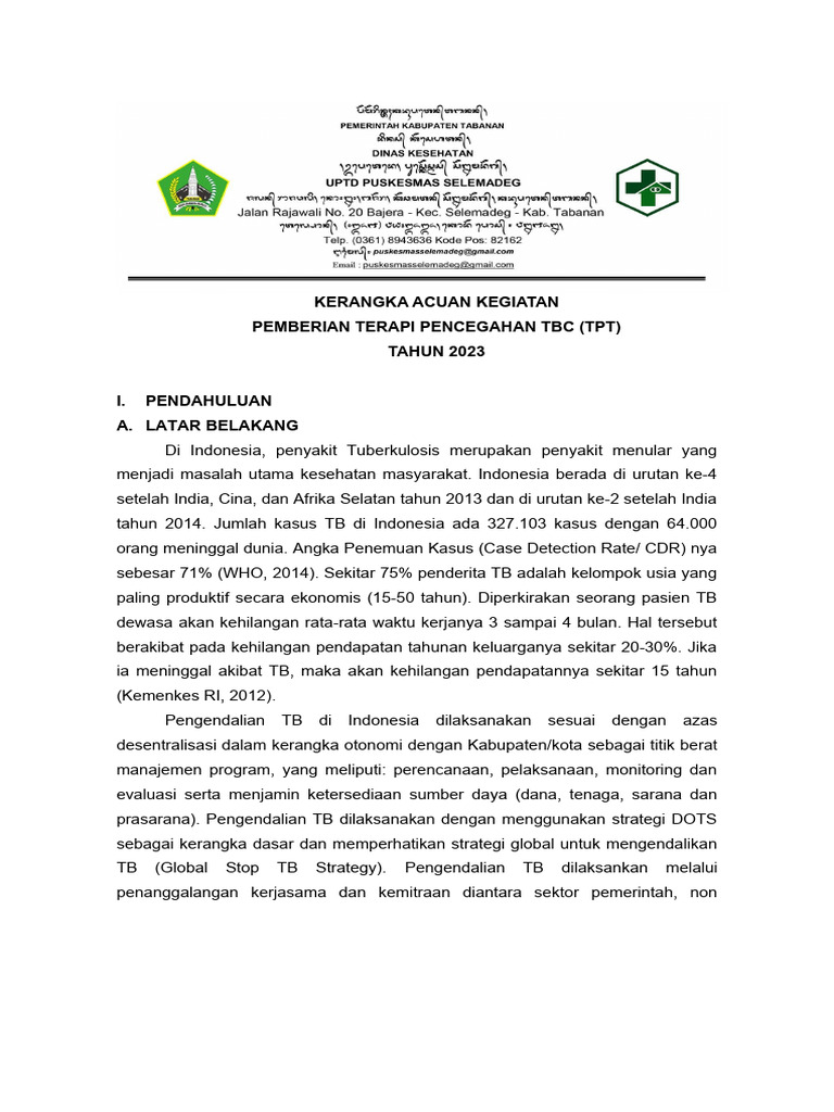 Panduan Pemberian Terapi TPT 2023 | PDF | Sains & Matematika
