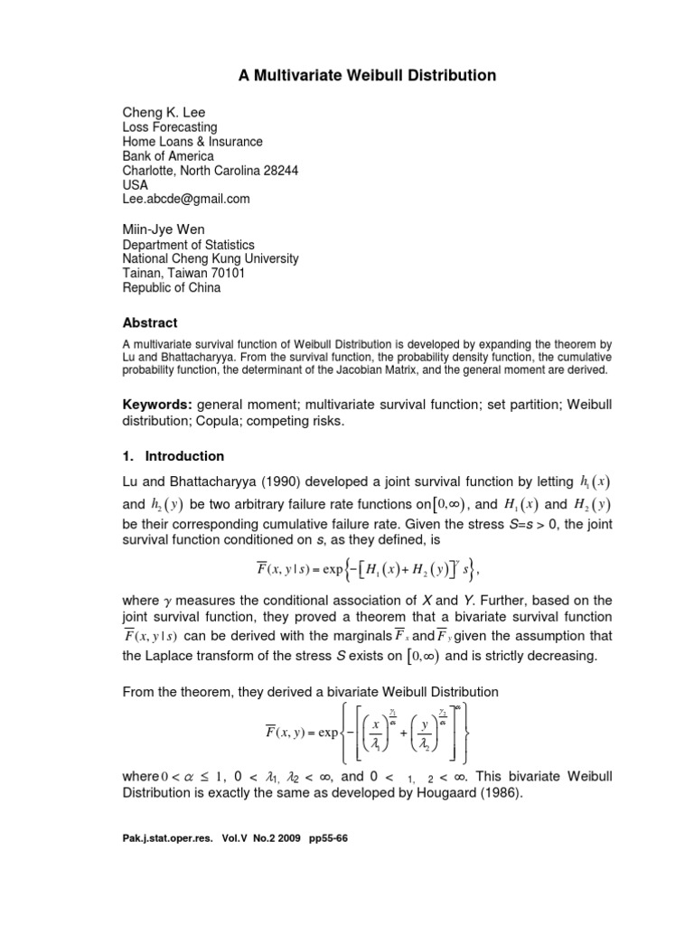 A Multivariate Weibull Distribution | PDF | Correlation And Dependence ...