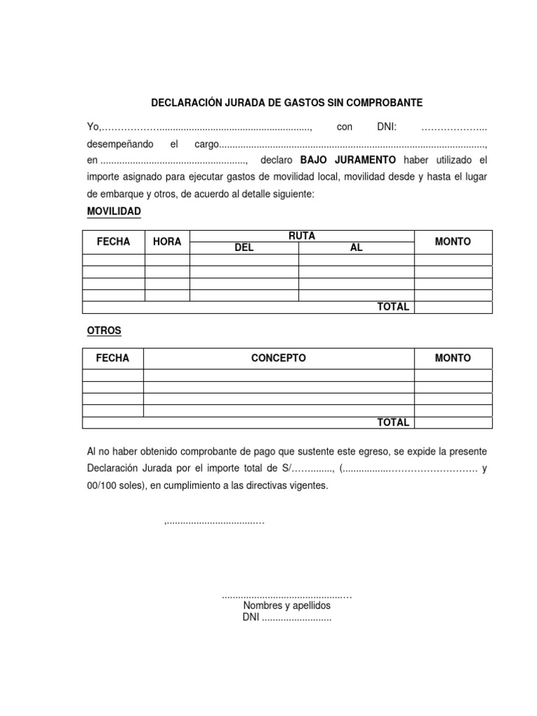 Modelos De Declaracion Jurada De Gastos Buscar Con Google Line Vrogue ...