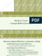 Individual Differences: Marsha C. Lovett Carnegie Mellon University