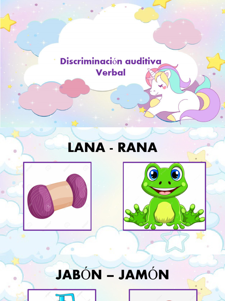 Ejercicios de Discriminación Auditiva Verbal | PDF | Artes del Lenguaje ...