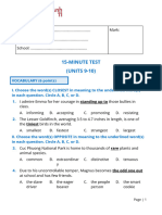 15-minute Test 4 (Units 9-10)