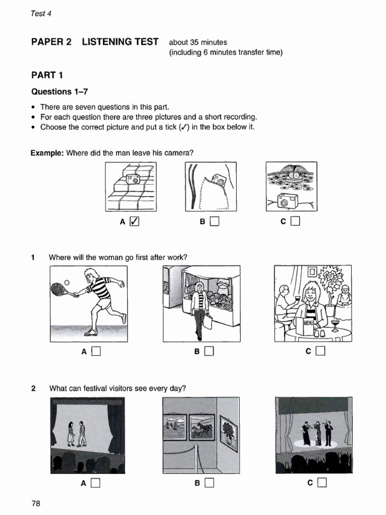Listening Practice Pet 4 Pdf