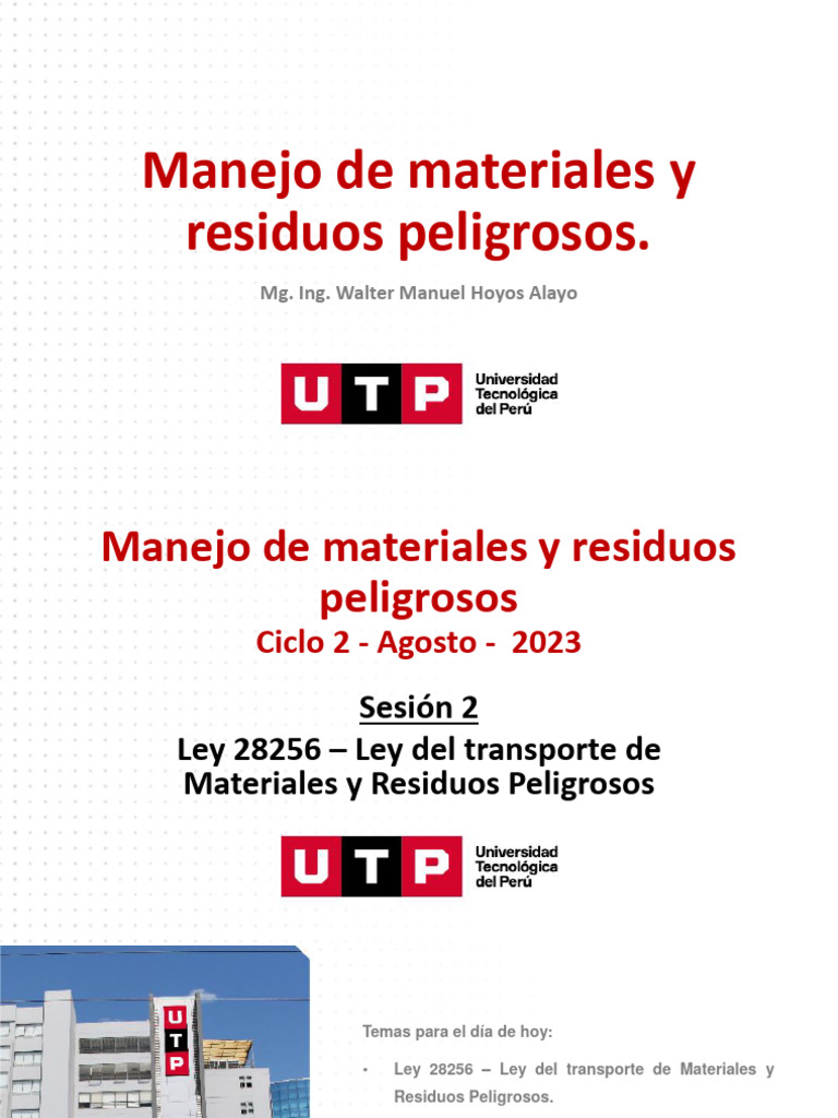 Ley 28256: Transporte de Materiales Peligrosos | PDF | Residuos ...
