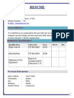 Resume CV Smaple Dilpoma