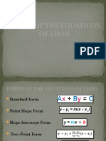 Forms of The Equations of Lines