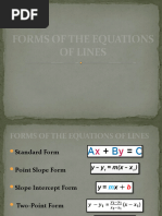 Forms of The Equations of Lines