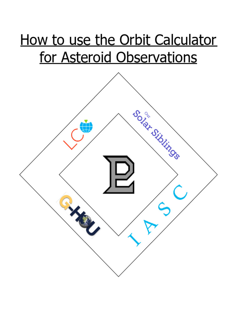 How To Use The Orbit Calculator For Asteroid Observations PDF