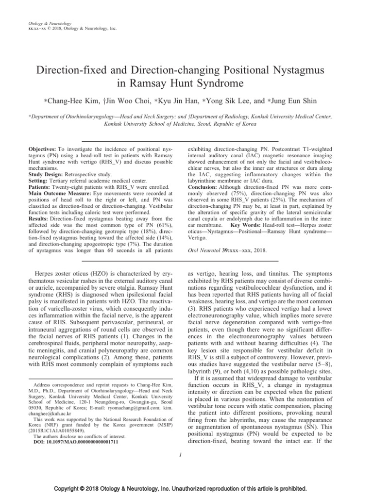 Rhs 7 | PDF | Vertigo | Vestibular System