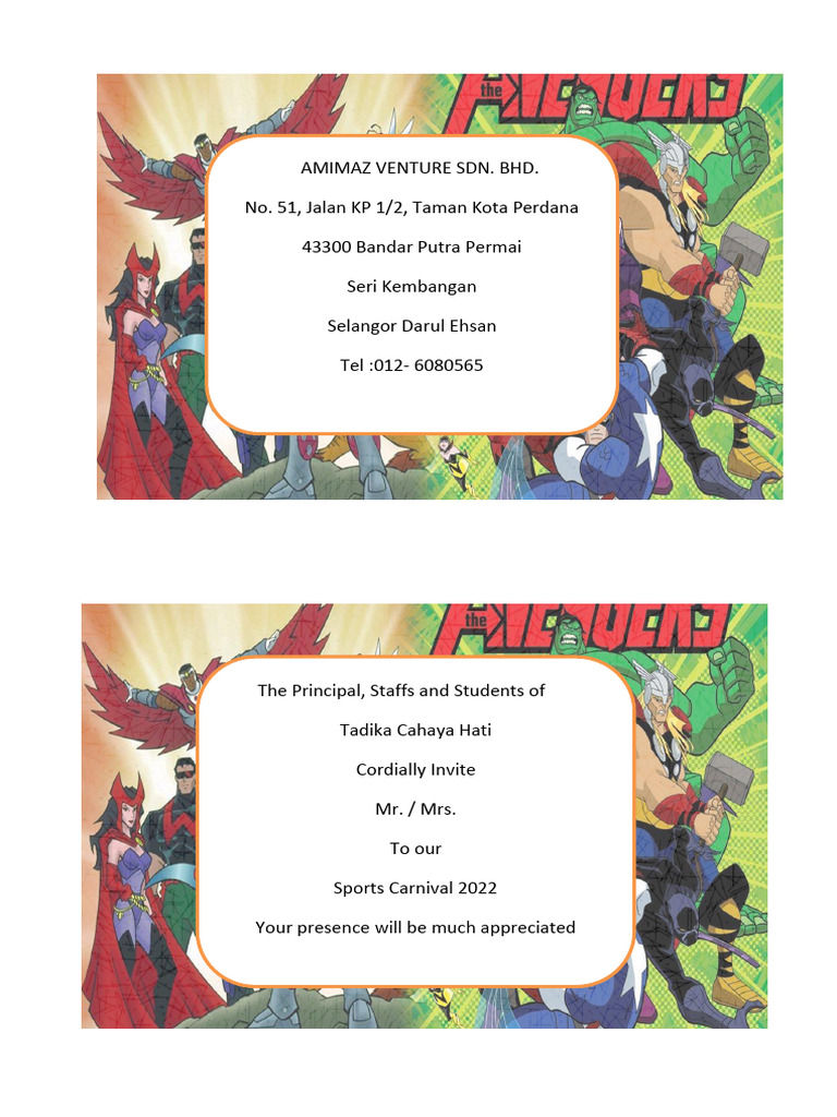 Surat Jemputan Ibu Bapa Sports Carnival TCH 2022 PDF