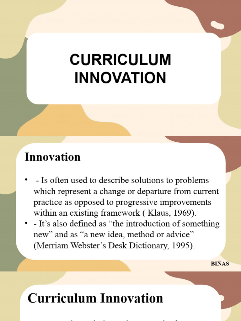 Curriculum Innovation in Education Strategies | PDF