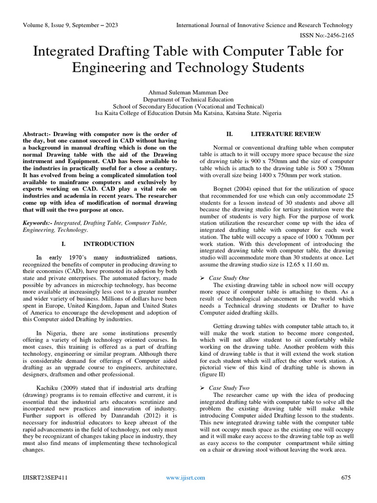 Integrated Drafting Table With Computer Table For Engineering and