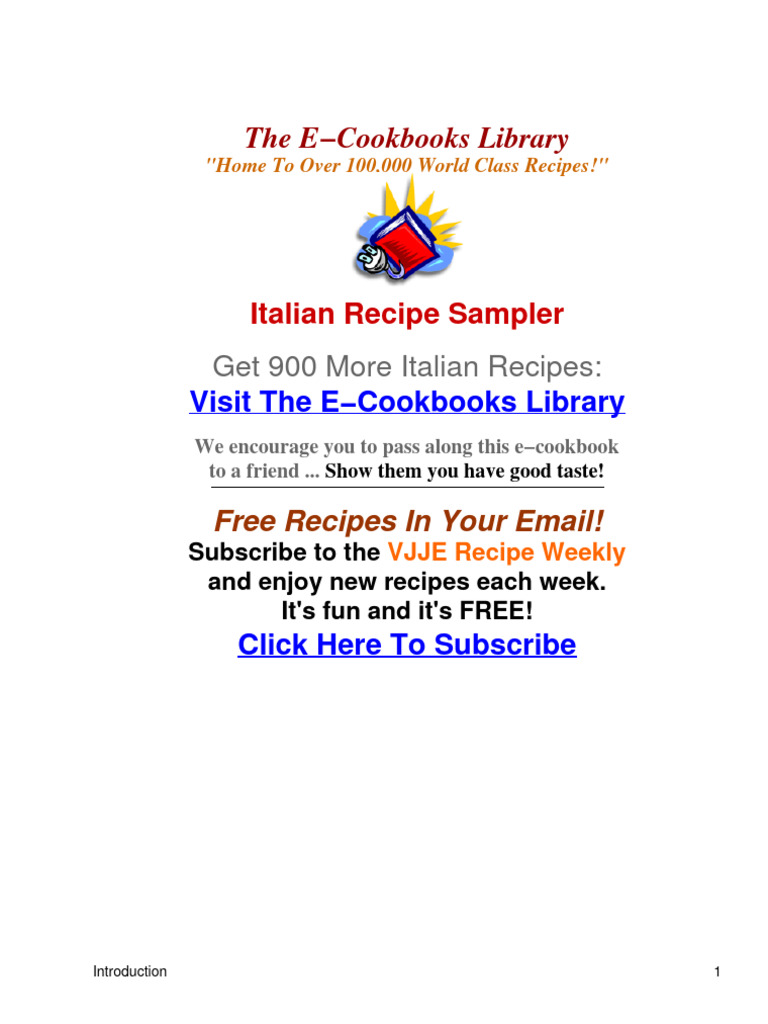 E-Cookbooks Library-Italian Recipes | PDF