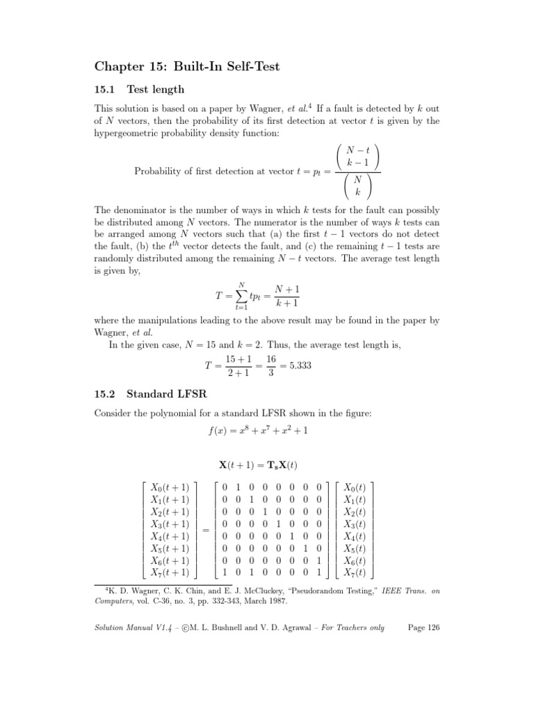 Built-In Self-Test Techniques | PDF