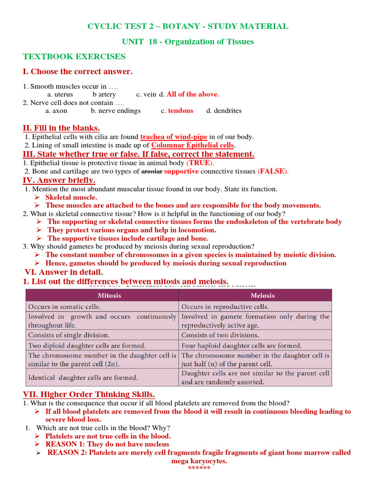 Cyclic Test 2 - Botany-Study Material PDF | PDF