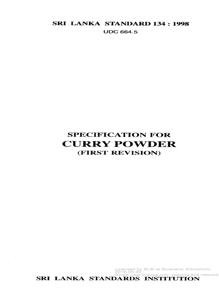 SLS 134 Curry Powder PDF