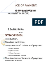 Status of Balance of Payment in India