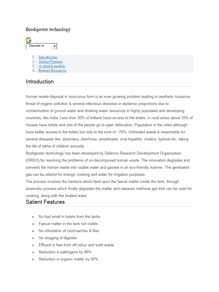 Biodigester Technology | Download Free PDF | Anaerobic Digestion | Water