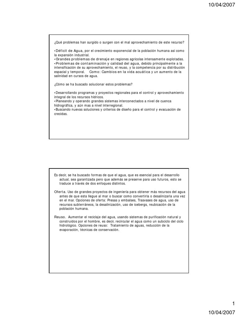 Problemas y Soluciones del Agua en Ingeniería | PDF | Riego | Líquidos