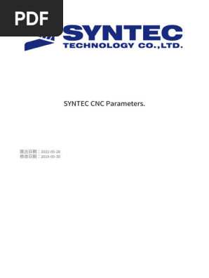 Syntec CNC Parameter Manual | PDF | Numerical Control