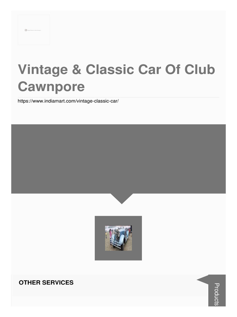 Vintage Classic Car of Club Cawnpore | PDF