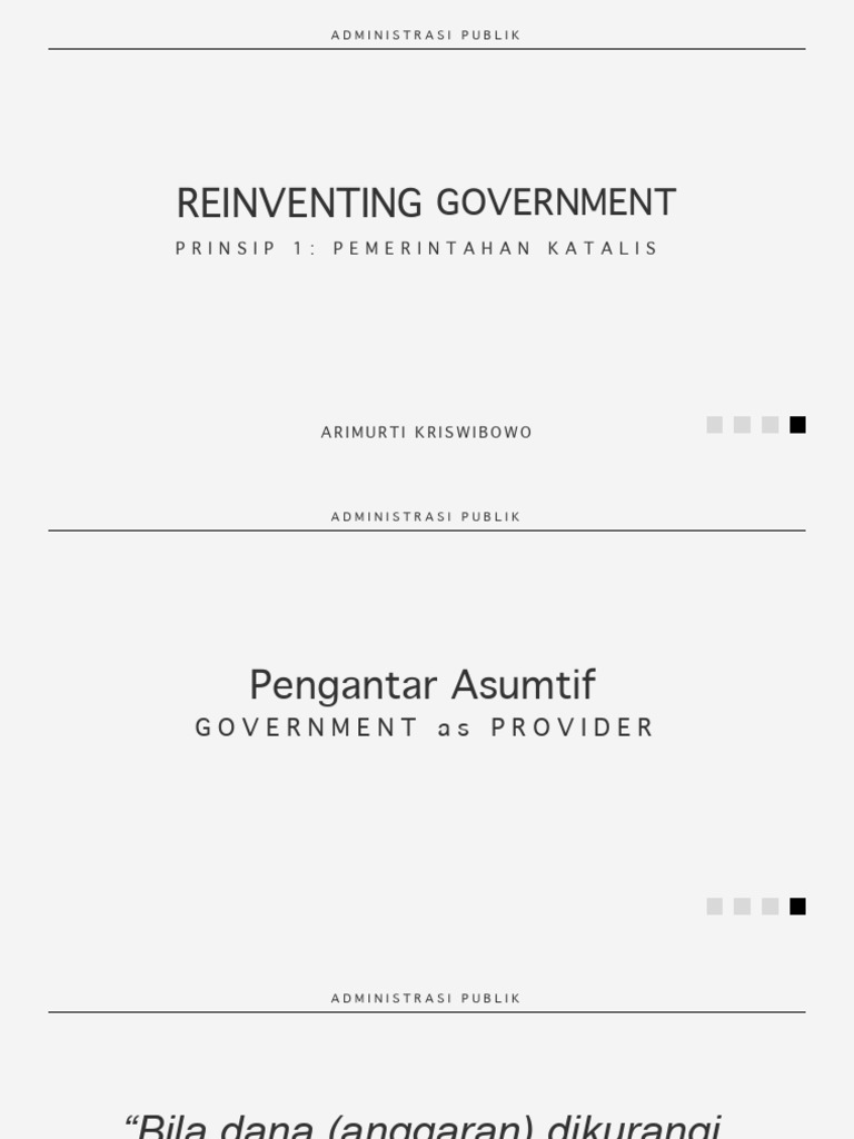 REINVENTING GOVERNMENT Review | PDF