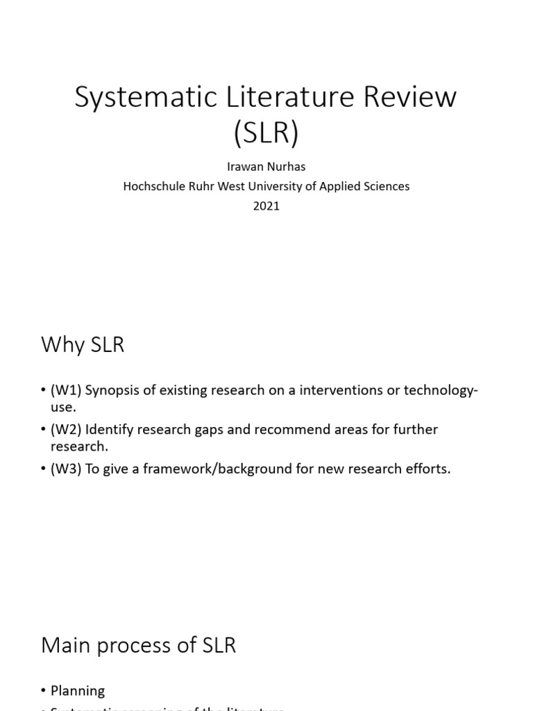 slr systematic literature review