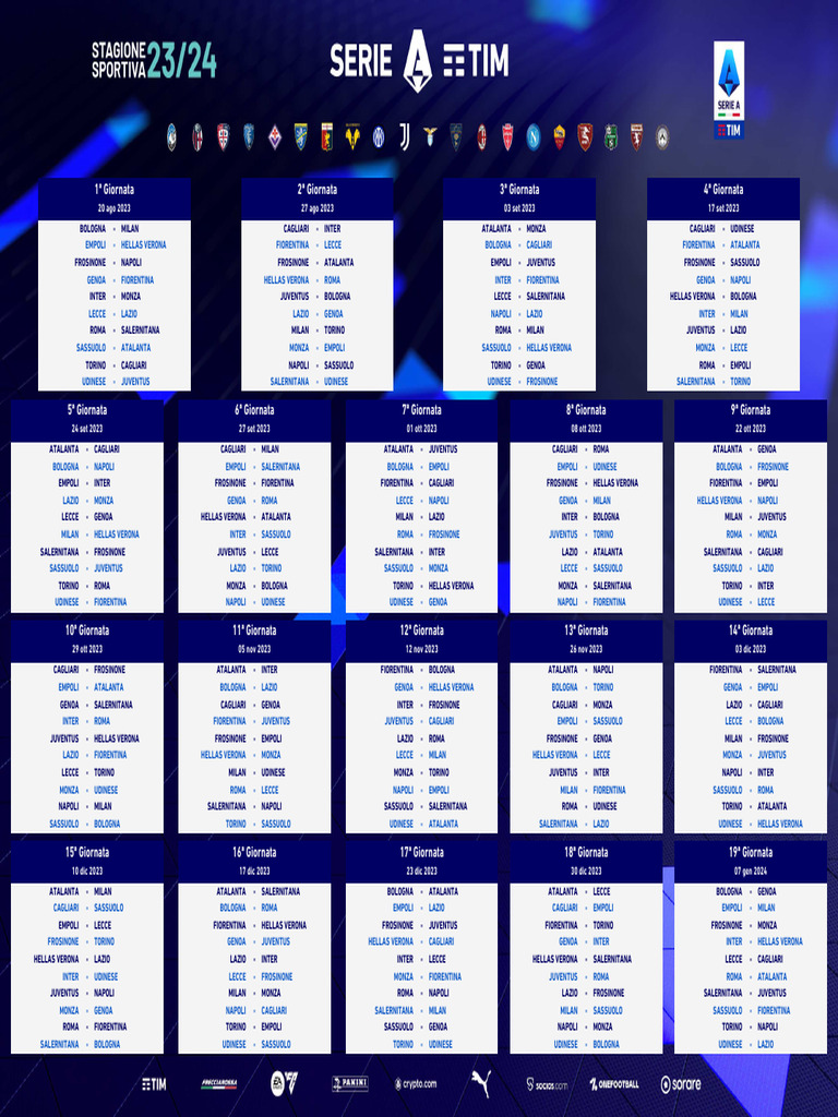 2 - Calendario Campionato Serie A TIM 2023-2024 | PDF