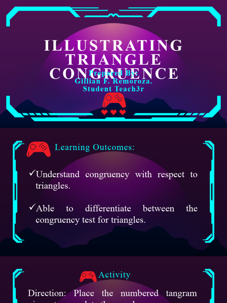 Triangle Congruence Activities for Grade 8 | PDF | Triangle | Geometry