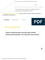 What Is It Like To Work in The Film Industry - B2 English Listening Test - Test-English11