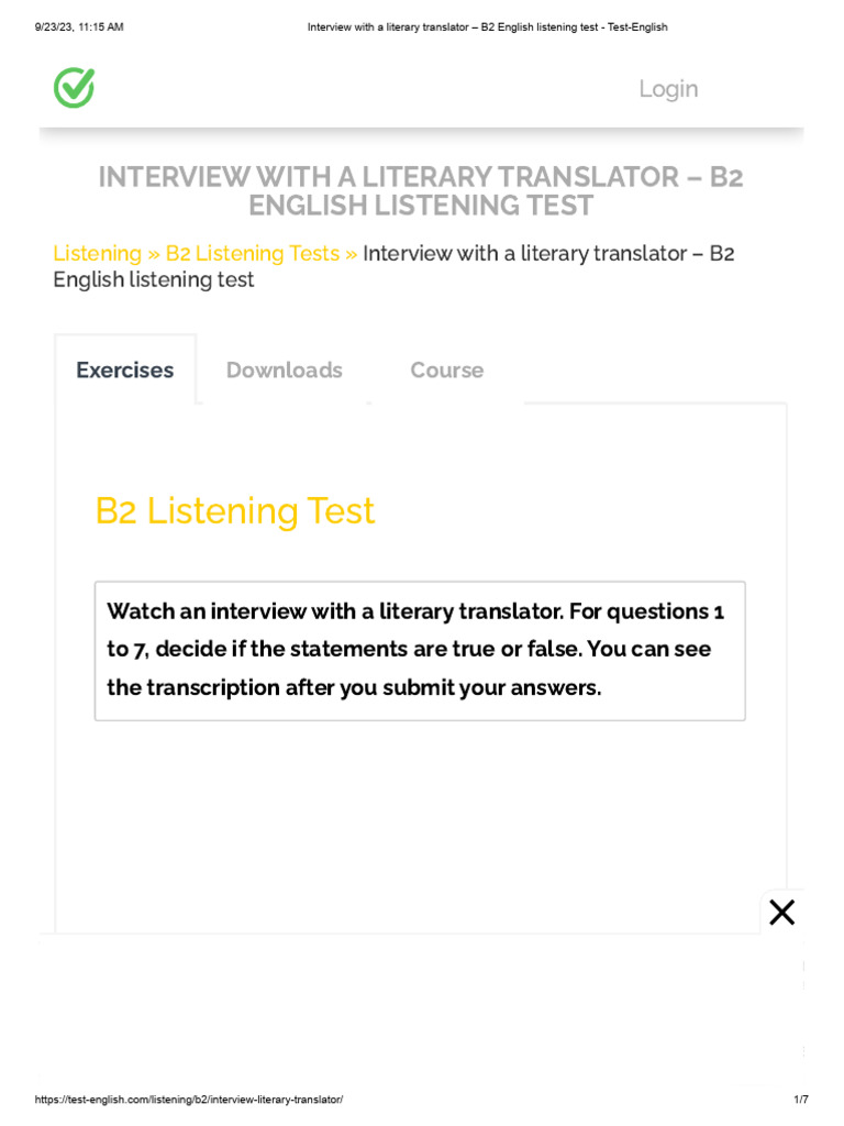 Interview With A Literary Translator - B2 English Listening Test - Test ...