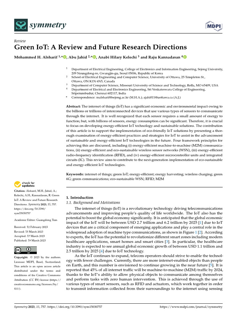 Green Iot | PDF | Internet Of Things | Wireless Sensor Network