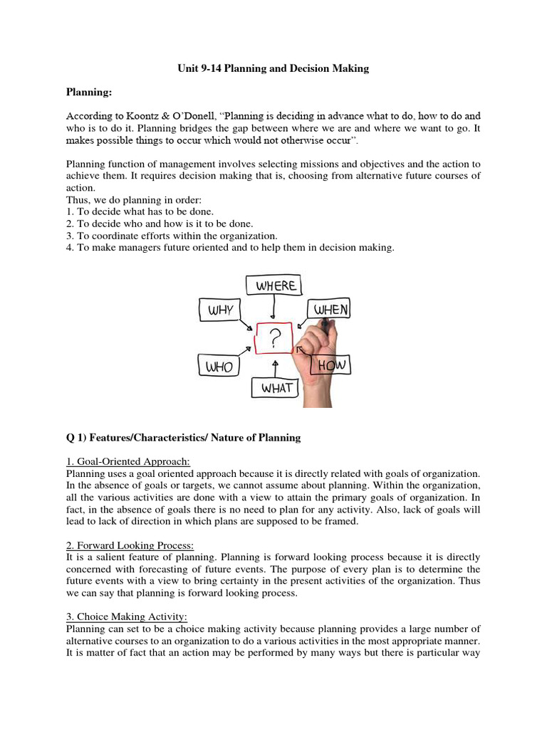 Planning & Decision Making Guide | PDF | Goal | Goal Setting