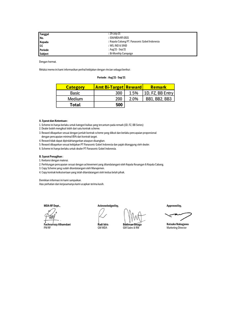 Kampanye Dua Bulanan Kulkas Panasonic | PDF