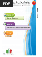 Download Lecture 1 Introduction to Complete Dentures Script by JustDen09 SN67308562 doc pdf