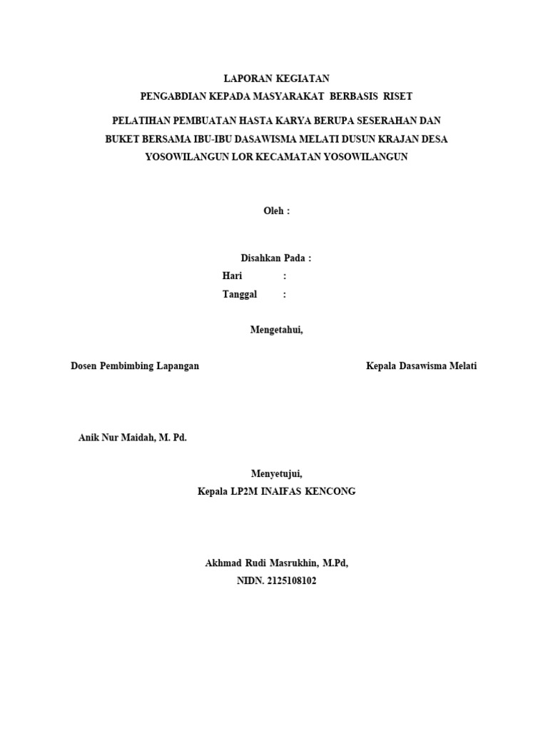 Contoh Laporan Penelitian | PDF